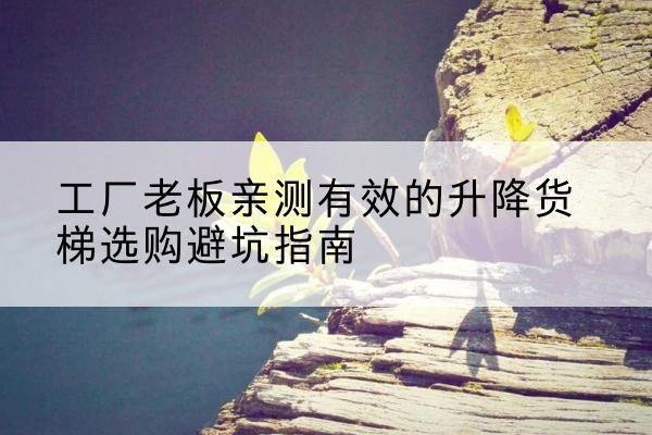 常山升降货梯怎么选-工厂老板亲测有效的升降货梯选购避坑指南